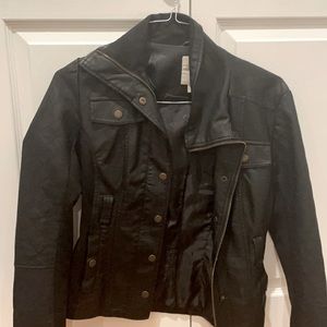 Guess gold and black leather jacket